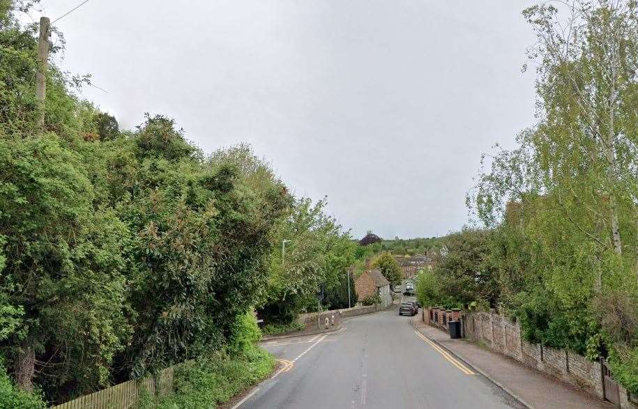 Bridge Hill in Bridge, near Canterbury, was shut following a crash involving two-vehicles. Picture: Google