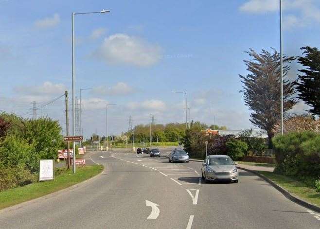 Gas engineering works along the A250 Queenborough Road have been delayed. Picture: Google