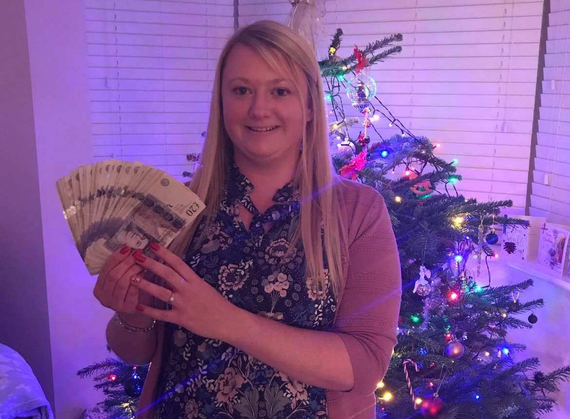 Terri with her winnings