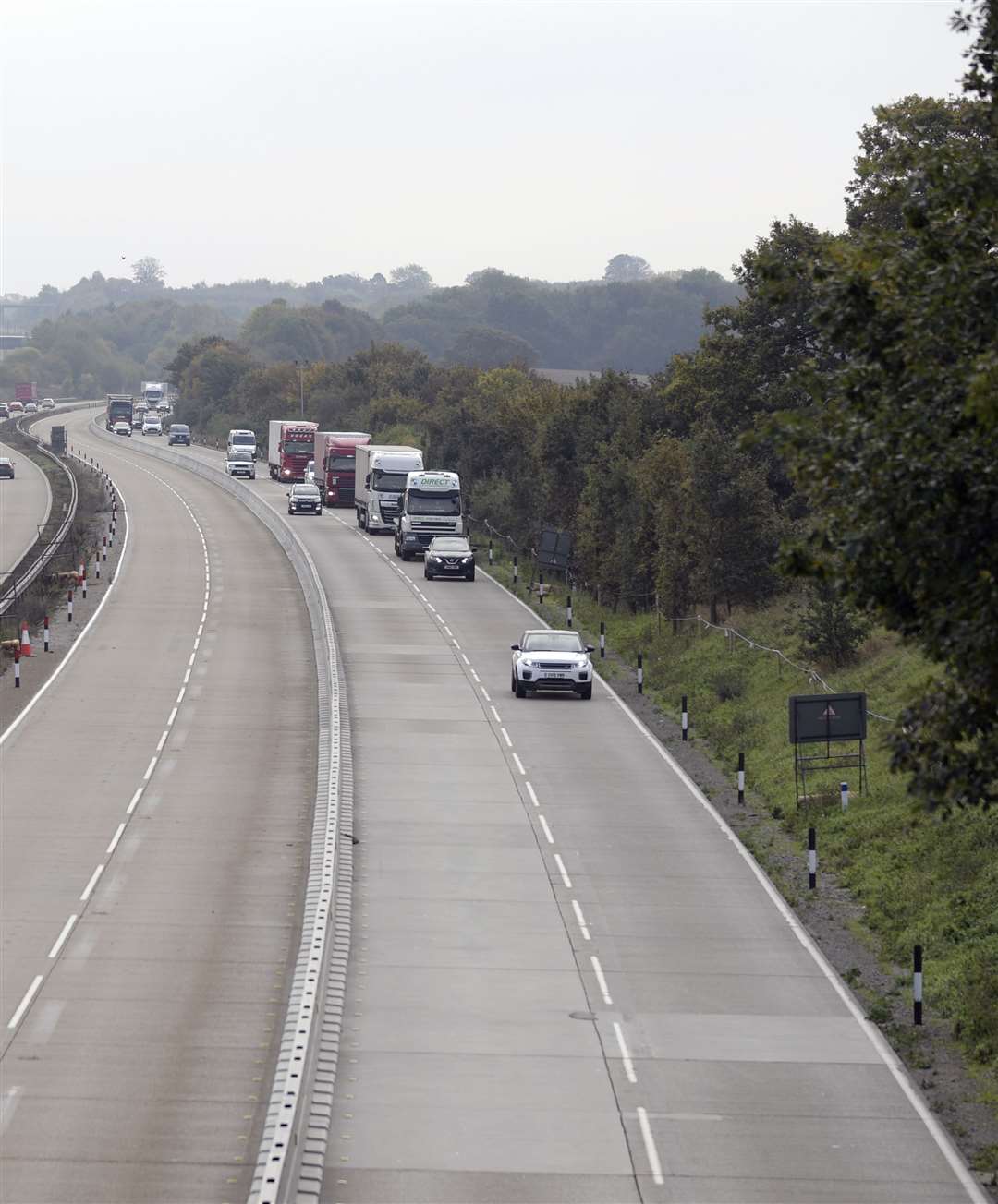 One lane was closed between junction 8 and junction 9 of the M20. Stock photo by Barry Goodwin