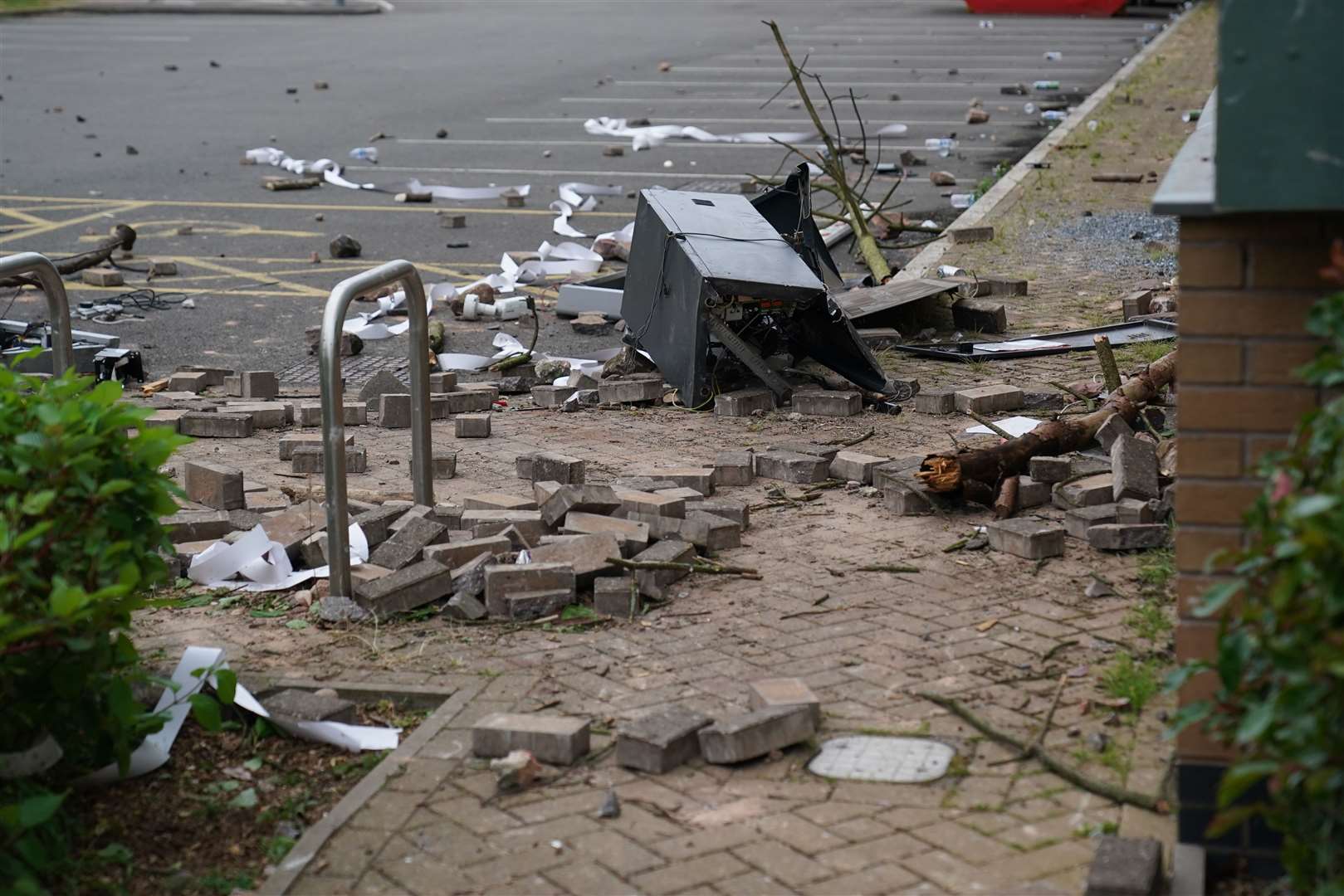 Cameron Bell joined a group in the town centre after damage was caused to a nearby hotel (Jacob King/PA)