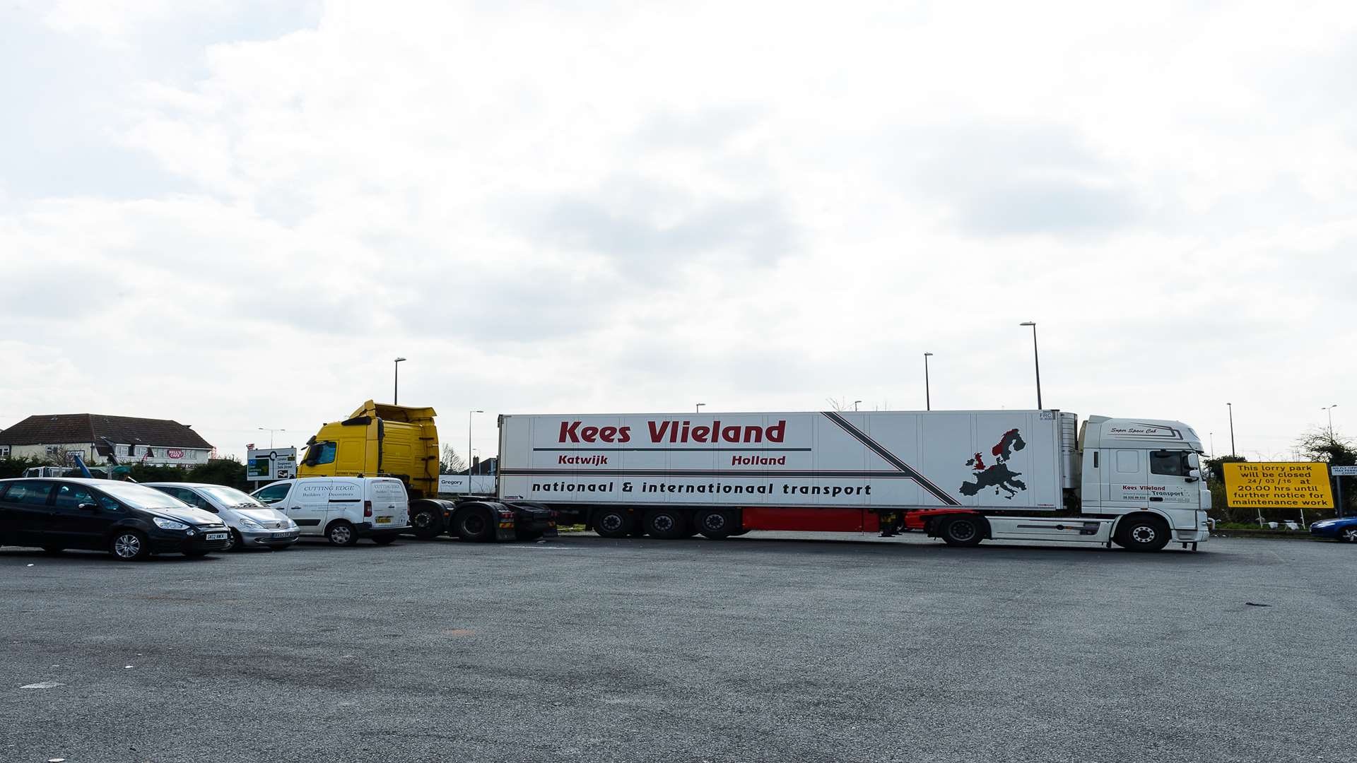 View of lorry park at top of Valley Drive, Gravesend