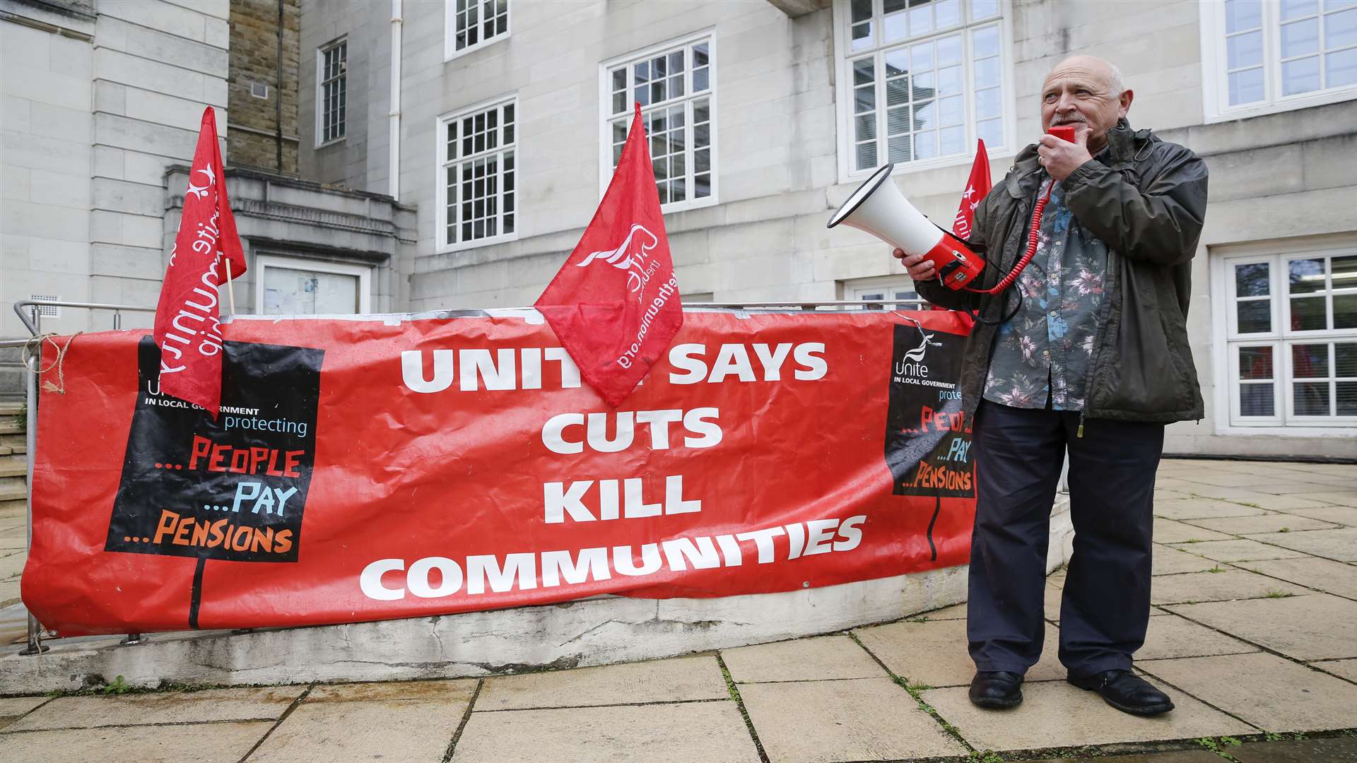 Protest outside County Hall