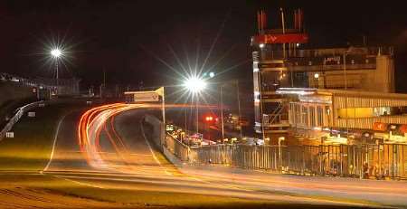 Action from the night racing at Brands Hatch