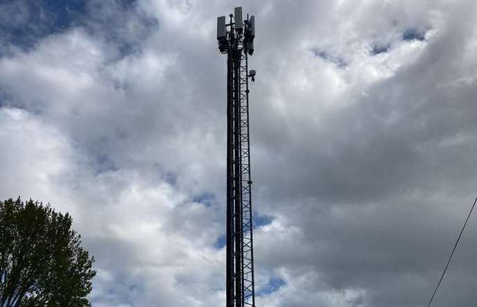 A nearby communications mast in Faversham