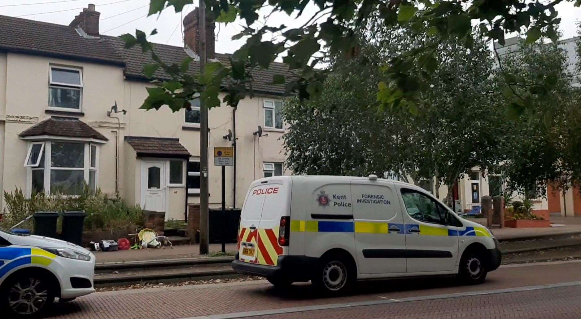 Police outside a house in Godinton Road, Ashford