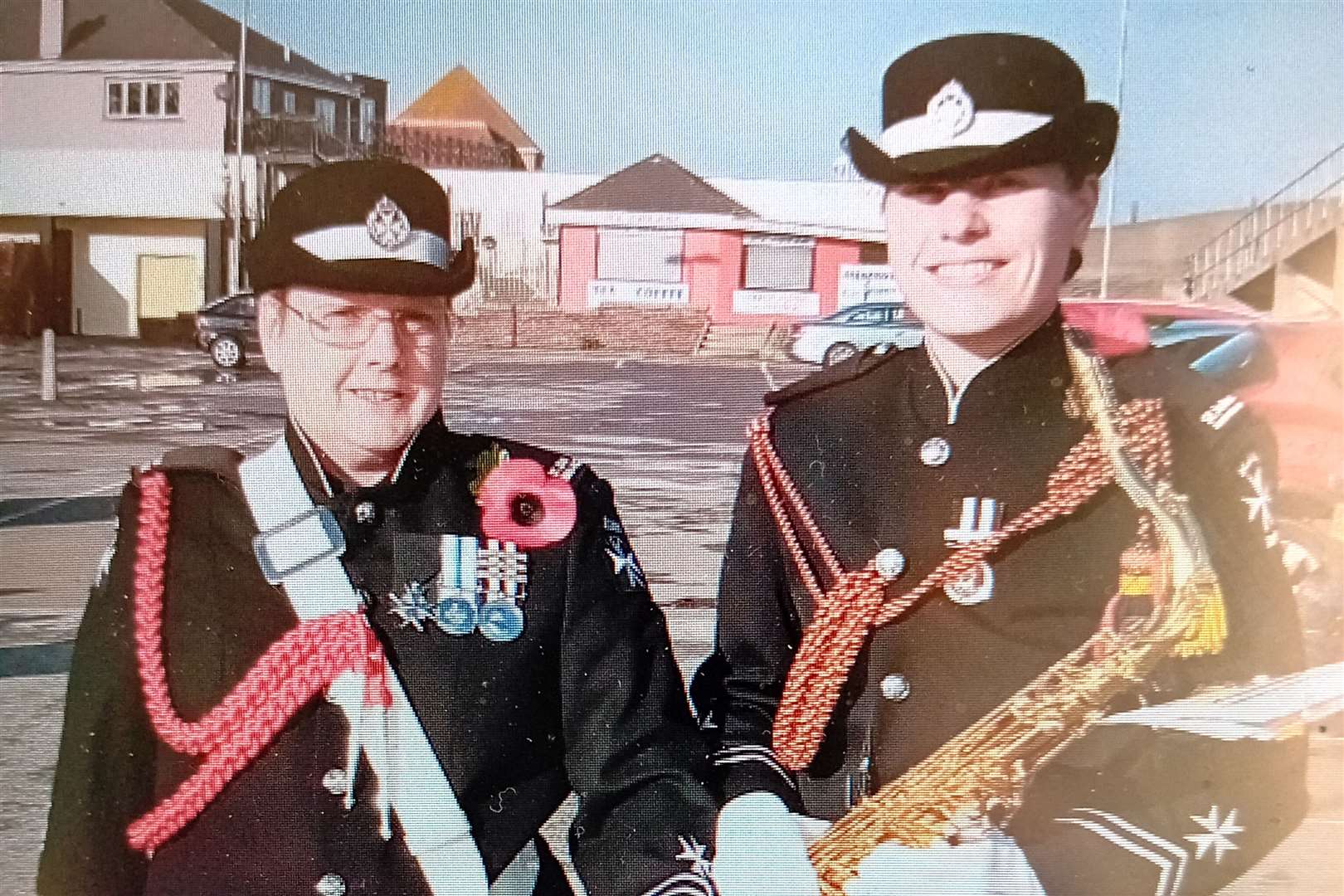 Claire and Fiona Maycock with the Isle of Sheppey Brass Band at Remembrance Day 2019. Picture: Claire Maycock