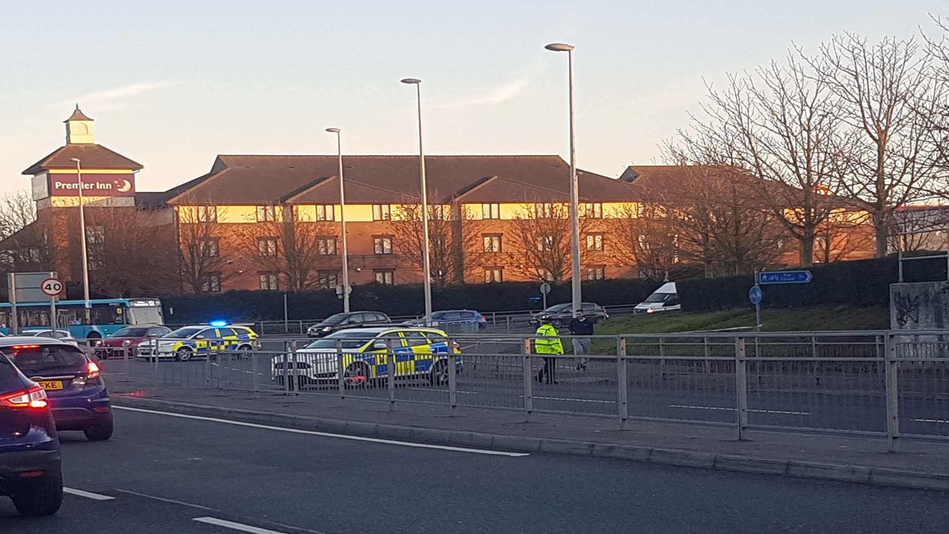 Police at the scene of the crash. Picture: Kieran Boast