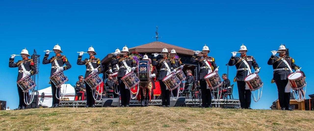 Music was provided by the Royal Marines Band Service