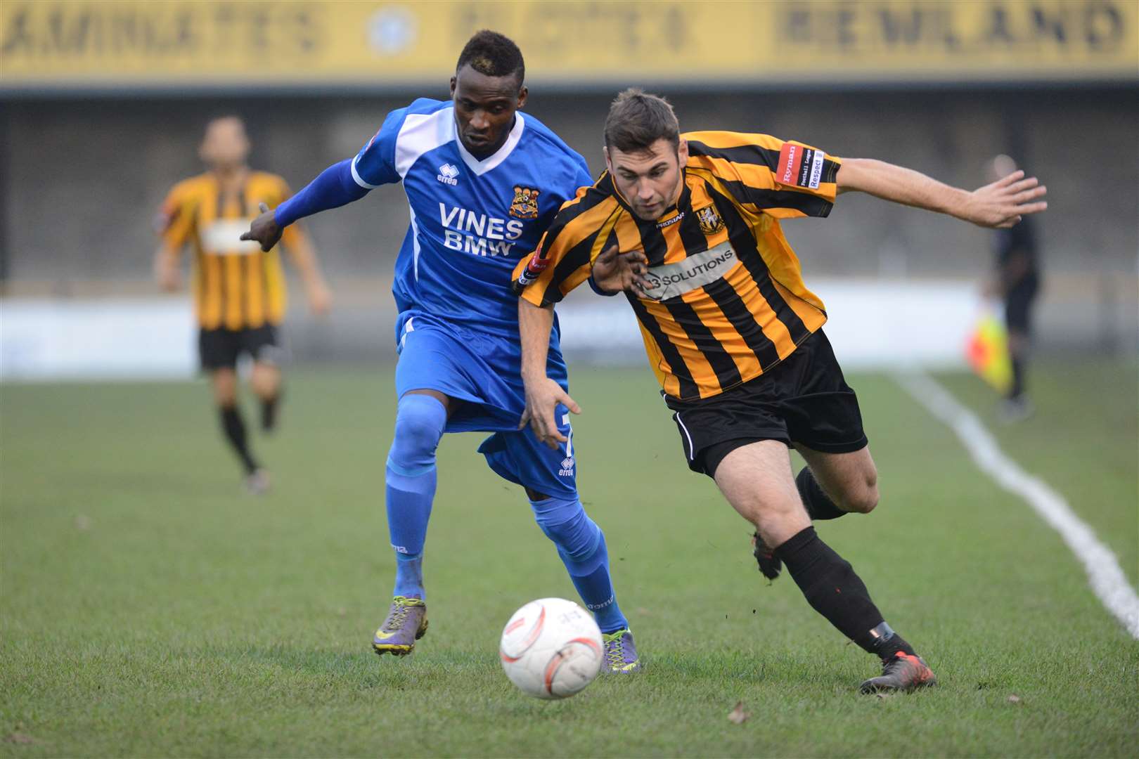 Ronnie Dolan in action against Three Bridges. Picture: Gary Browne.