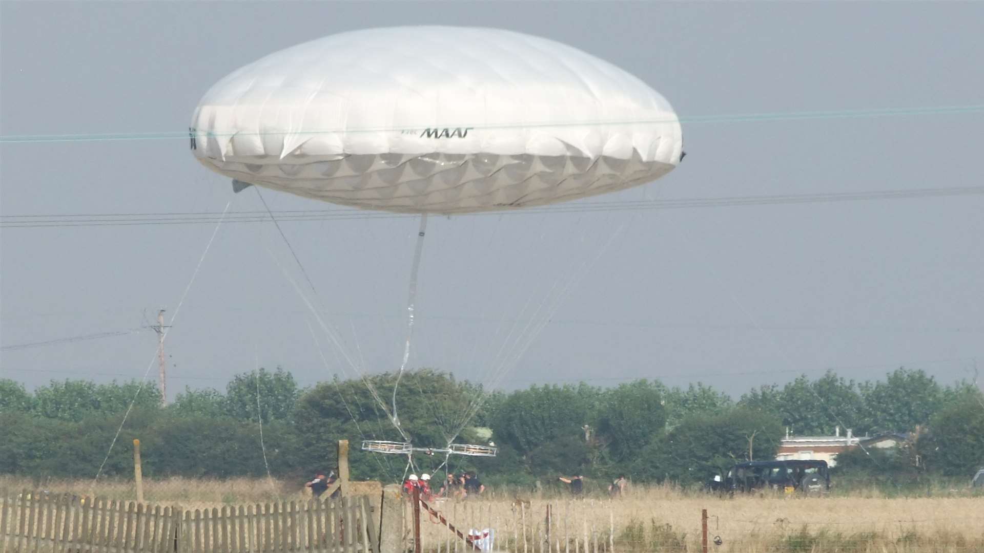 Robert Halls captured the moment history was made as the airship landed behind his house in Dymchurch. Picture: Robert Halls.