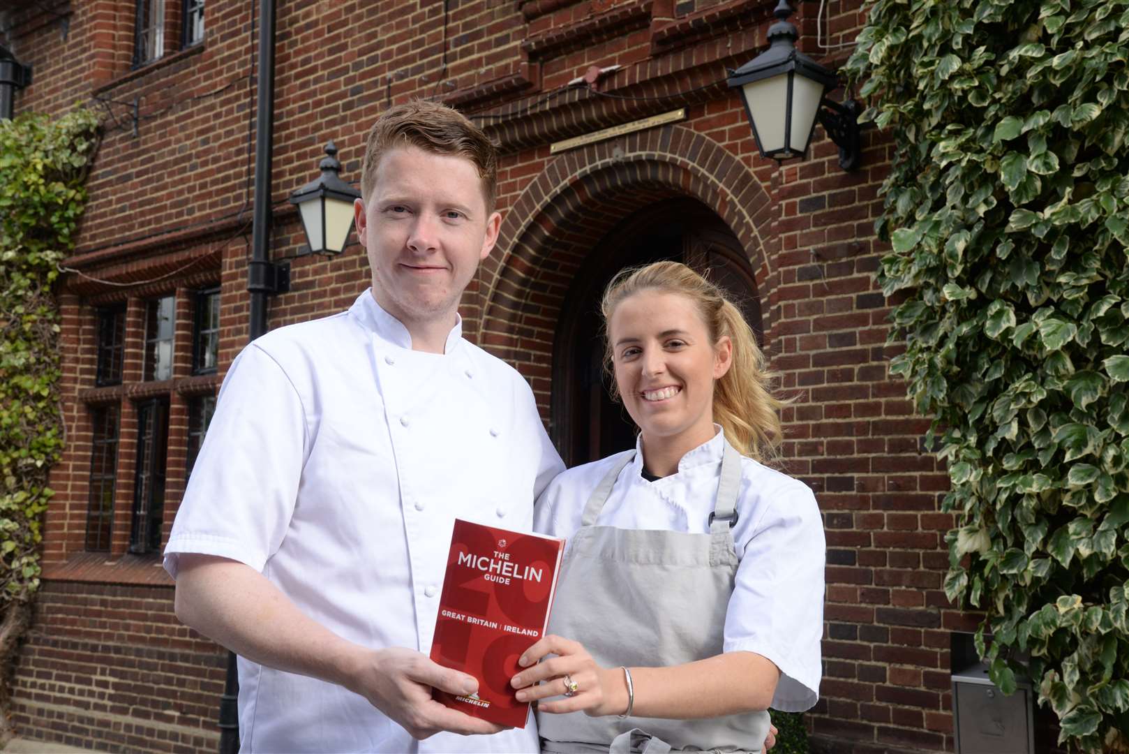 Daniel and Tash Smith at the Fordwich Arms with its Michelin star award