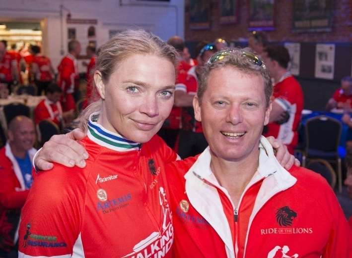 Supermodel Jodie Kidd with Shepherd Neame chief executive Jonathan Neame