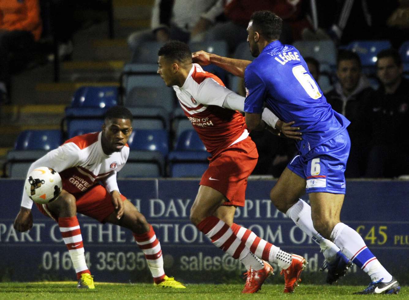 Leon Legge chases down his man. Picture: Barry Goodwin