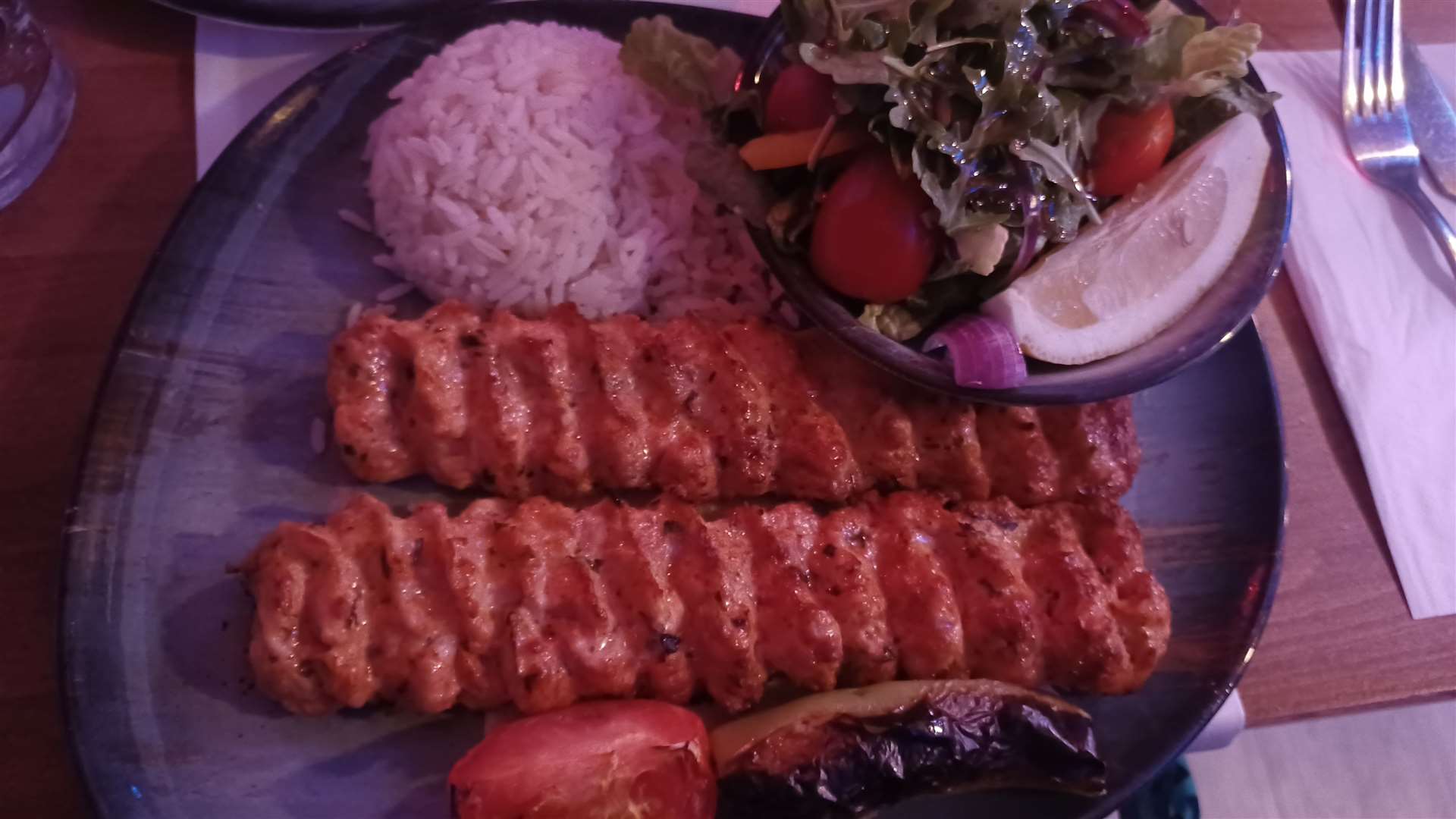 The chicken shish kofte