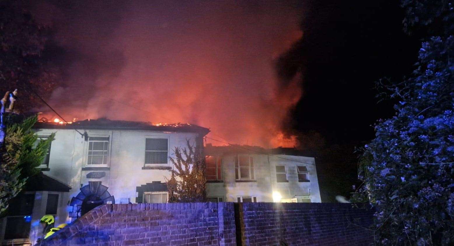 The fire engulfed the property in Salters Lane, Faversham. Picture: Kent Fire and Rescue