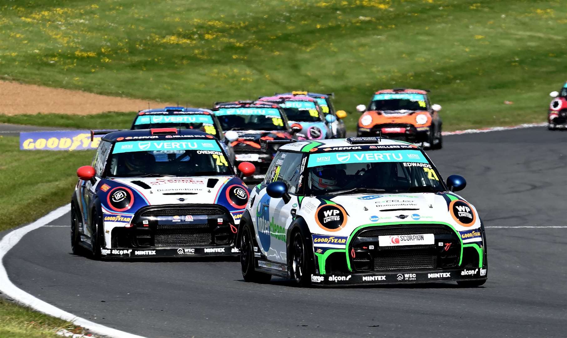 Nathan Edwards, from Tunbridge Wells, was running fourth in race three before he picked up a puncture. Picture: Simon Hildrew