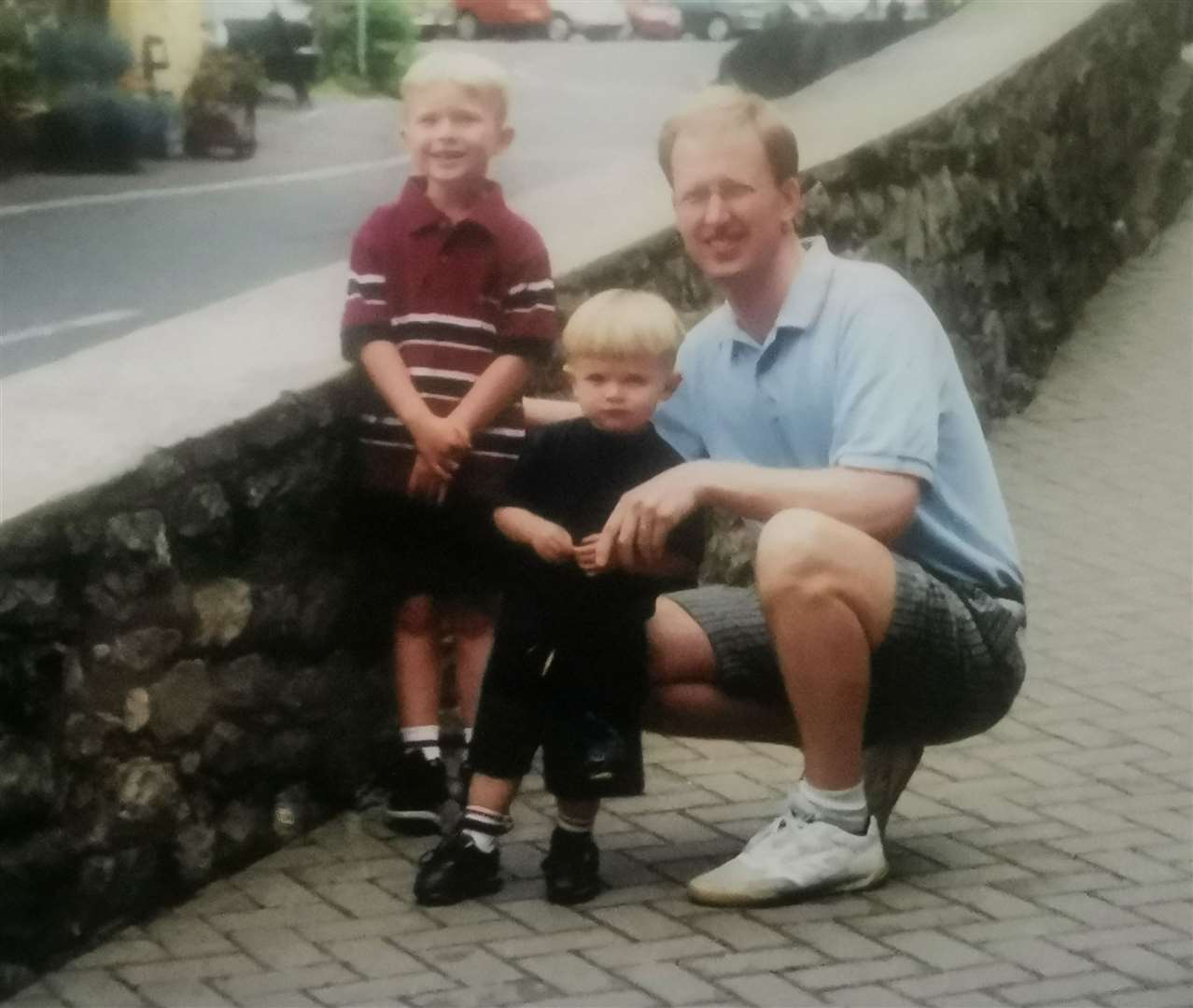 Andrew Cartwright, from Minster, with his son's Ryan and Jac