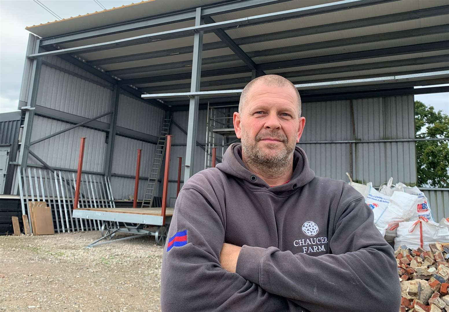 Former pig farmer Stephen Cook now services and stores heavy machinery at Chaucer Farm in Herne Bay Road, Sturry