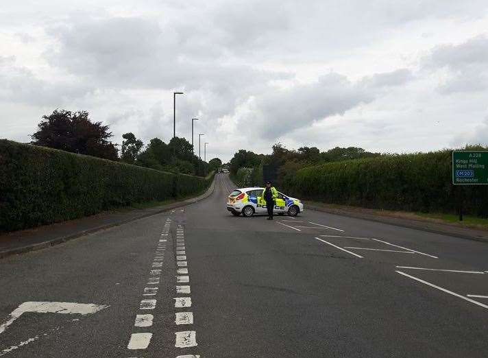 Police at Malling Road.