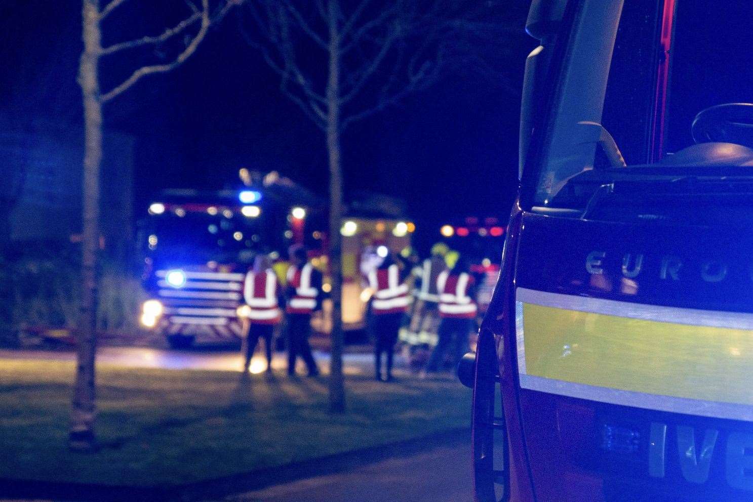 Three fire engines attended the scene of the tanker blaze on Forstal Road in Sandling, Maidstone and crews extinguished the fire using main jets and foam. Picture: Kent Fire and Rescue Service