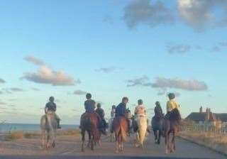 Riders and hounds were seen on Sandwich Bay yesterday