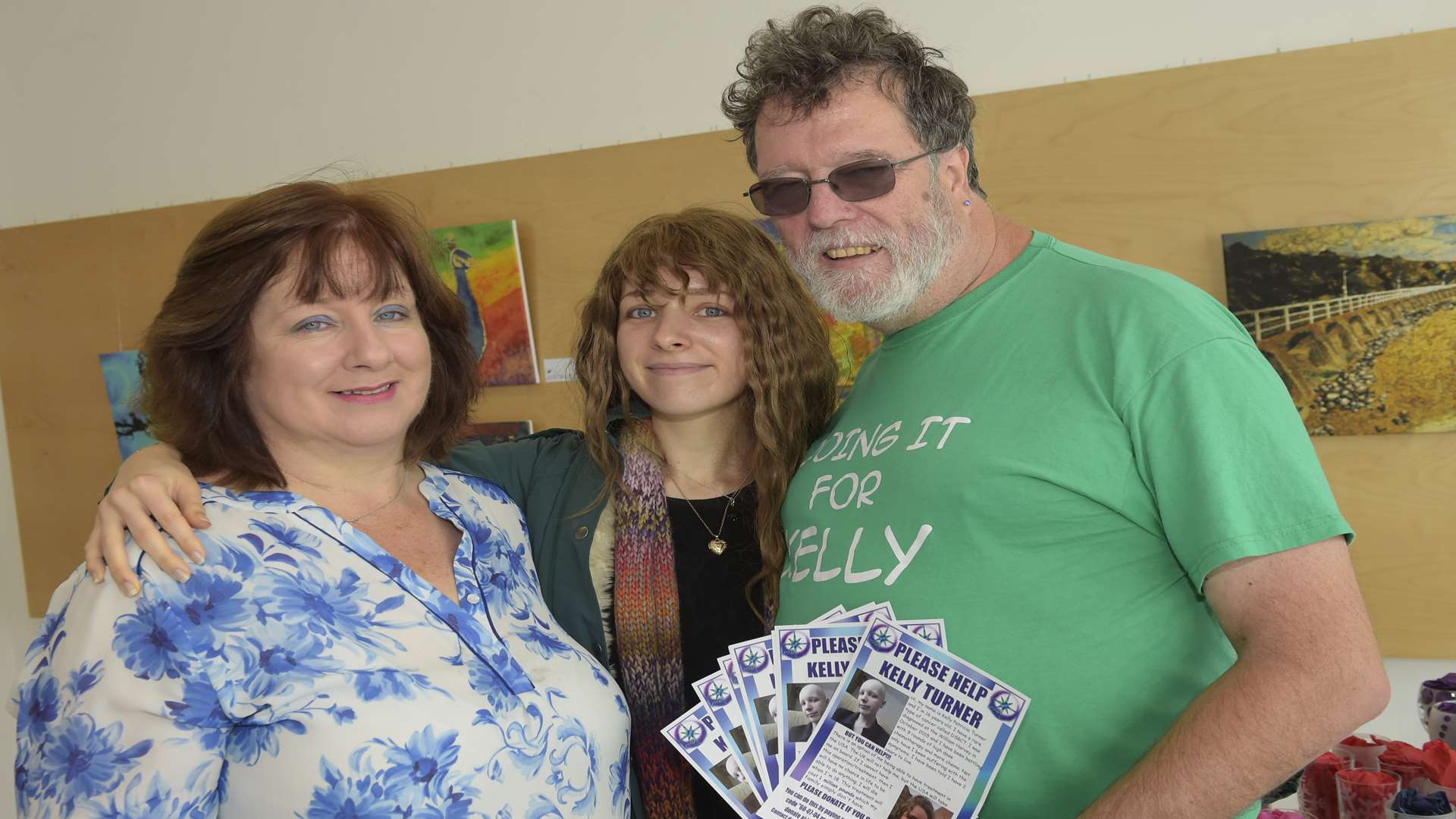 Kelly Turner with her parents Linda and Martin.