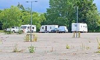 Travellers have set up home near the Park and Ride site, off the A20 London Road, Allington