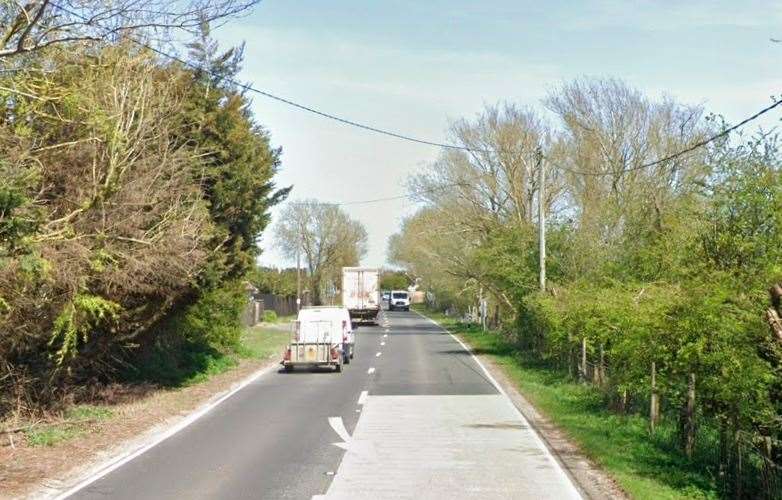 The A259 has been closed near Brenzett. Photo: Google Street View