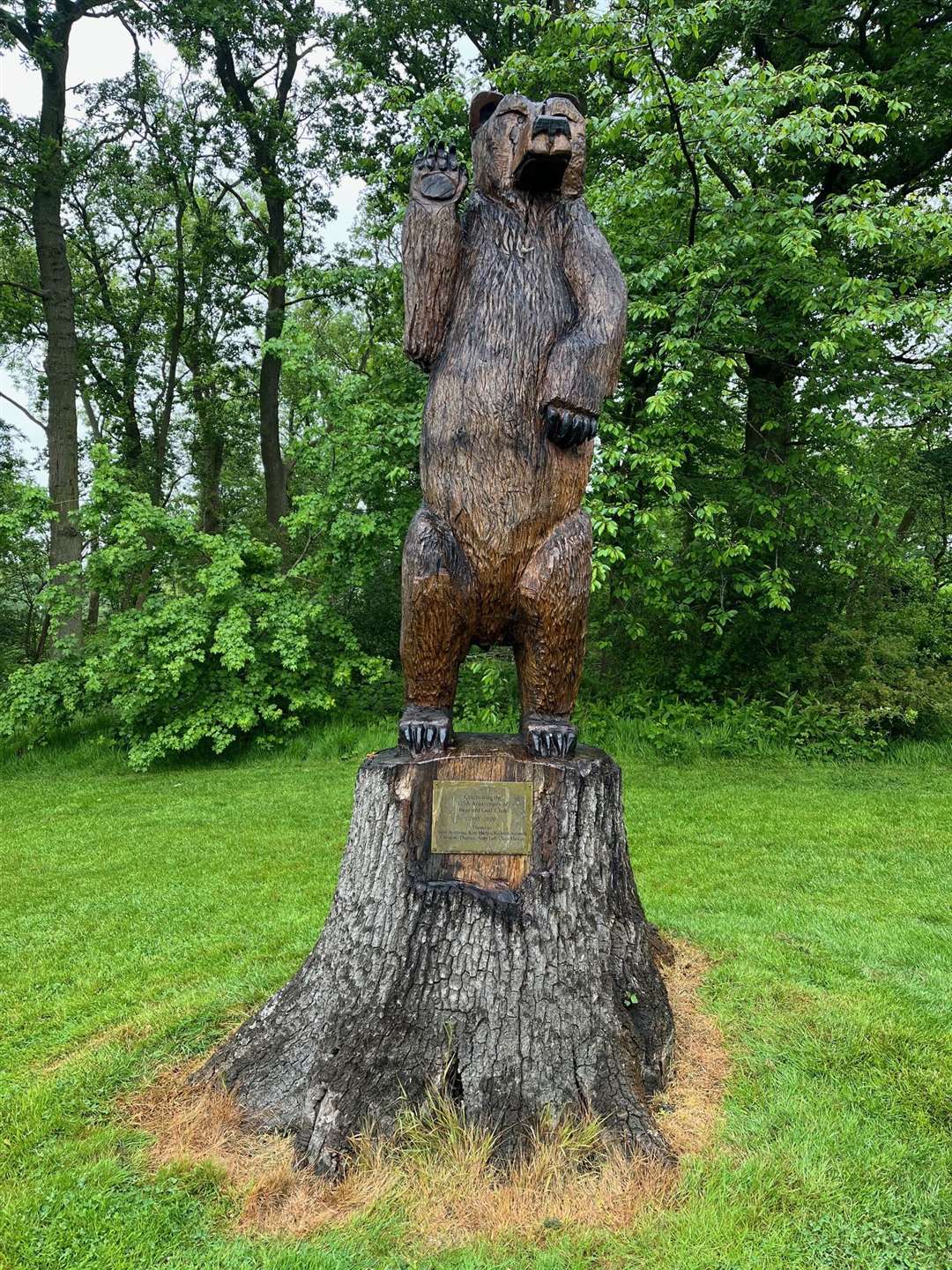 The Bearsted Bear sculpture, marking Bearsted Golf Club's 125th anniversary in 2020.