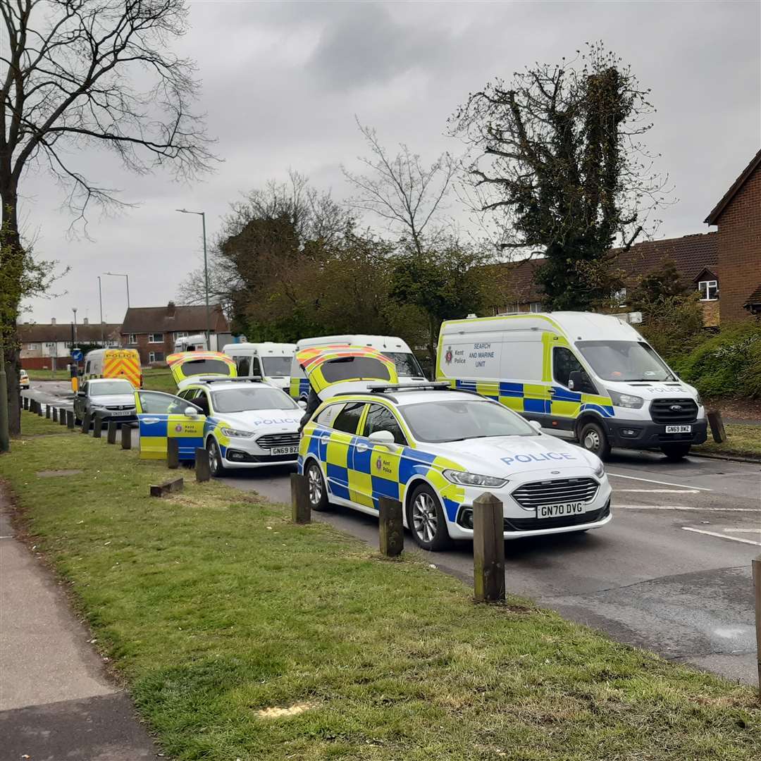 Police in Temple Hill after a man died from a stab wound. Picture: Sean Delaney