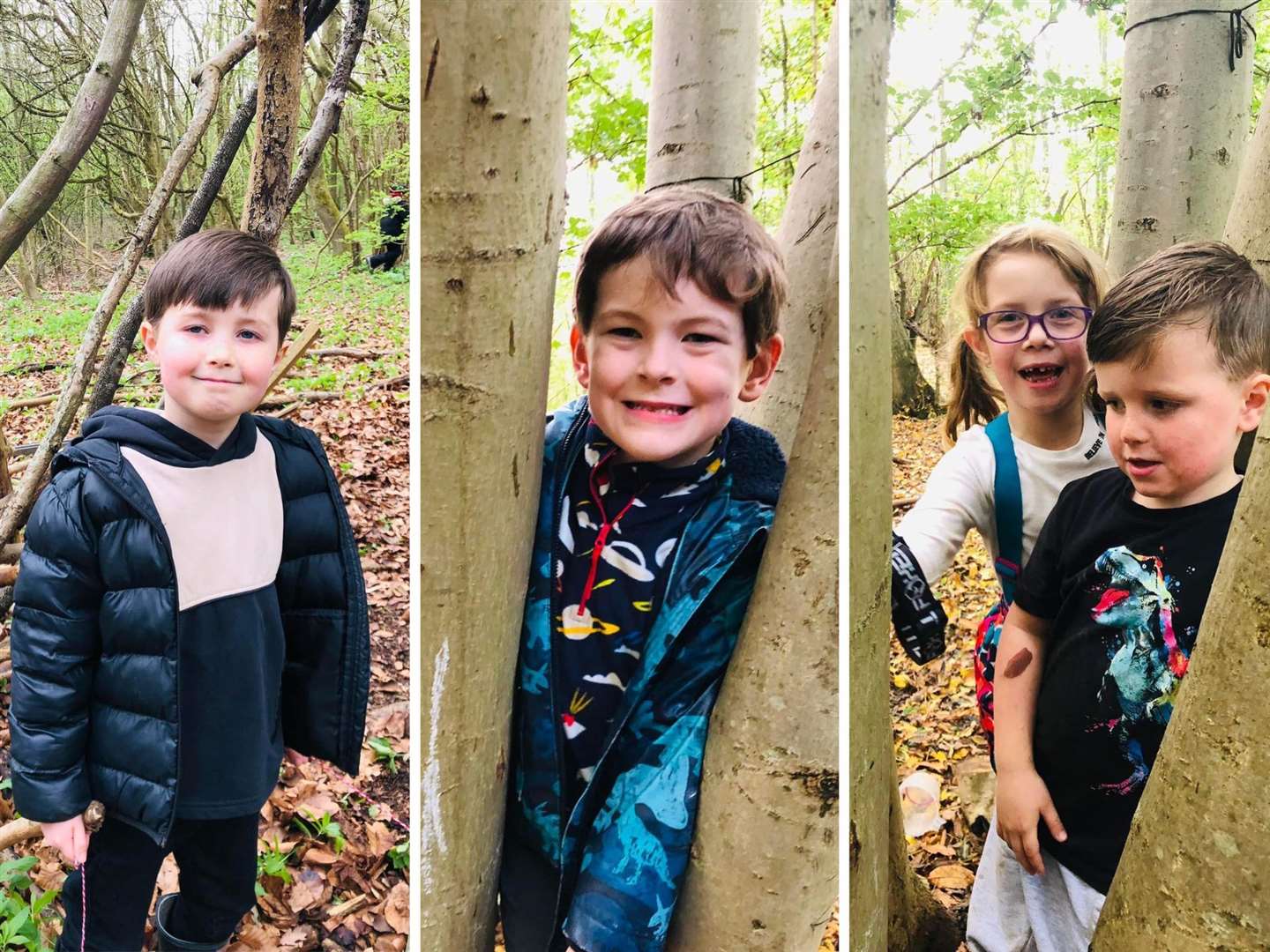 Reggie, Henry, Autumn and Arthur from Wild at Heart Learning forest school who helped save the bird. Picture: Julia Slade