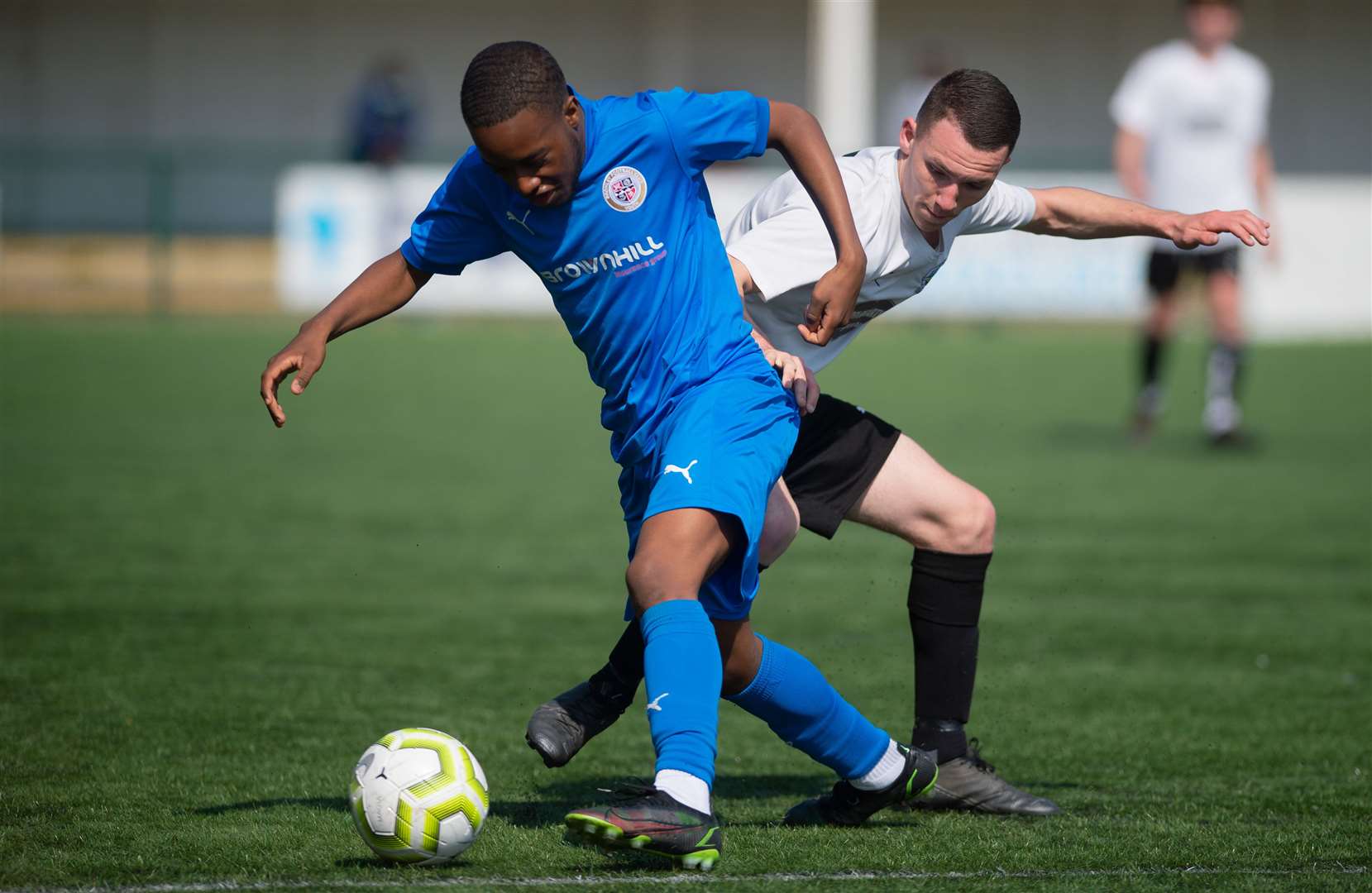 The Kent Merit Under-16 boys cup final saw Dover Athletic (white) battle it out with Bromley. Picture: PSP Images