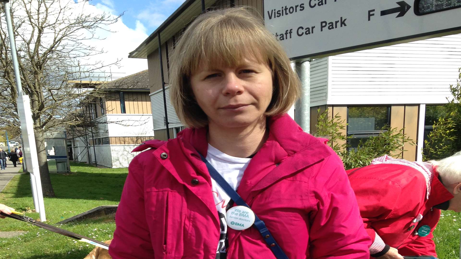 Junior doctor Nicola Davis striking at Maidstone Hospital