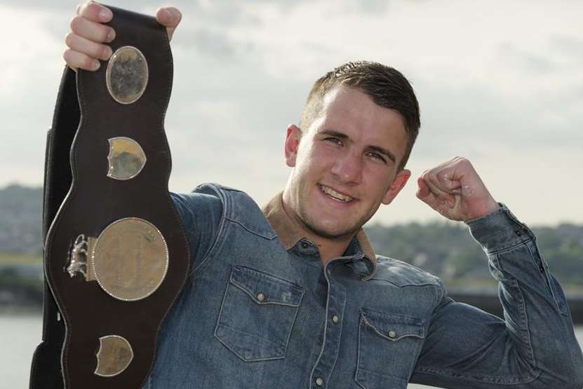 Adam Dingsdale with his Southern Area belt Picture: Andy Payton