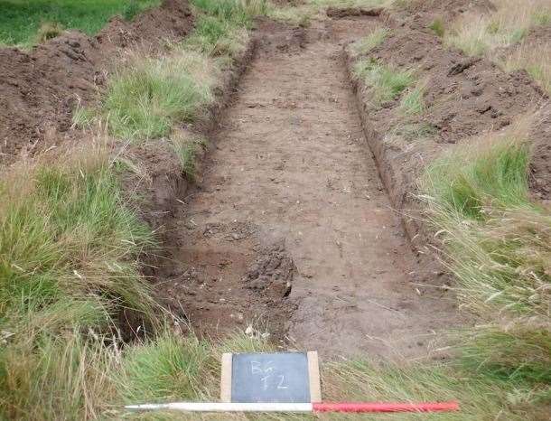 One of the trenches dug during the paddock investigation. Picture: SWAT