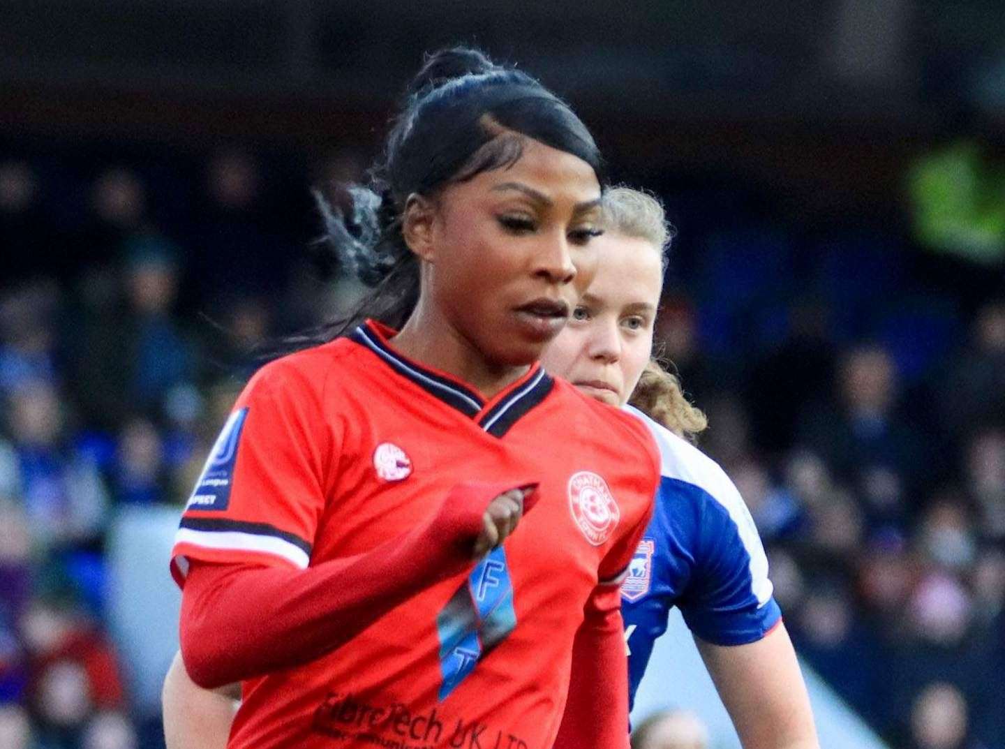 Otesha Charles - netted the game’s only goal in Chatham Town Women’s weekend win. Picture: Allen Hollands