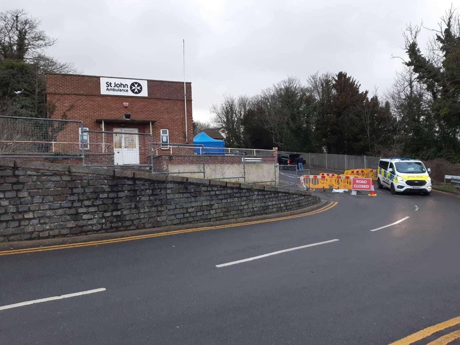 Police at the site in Dover