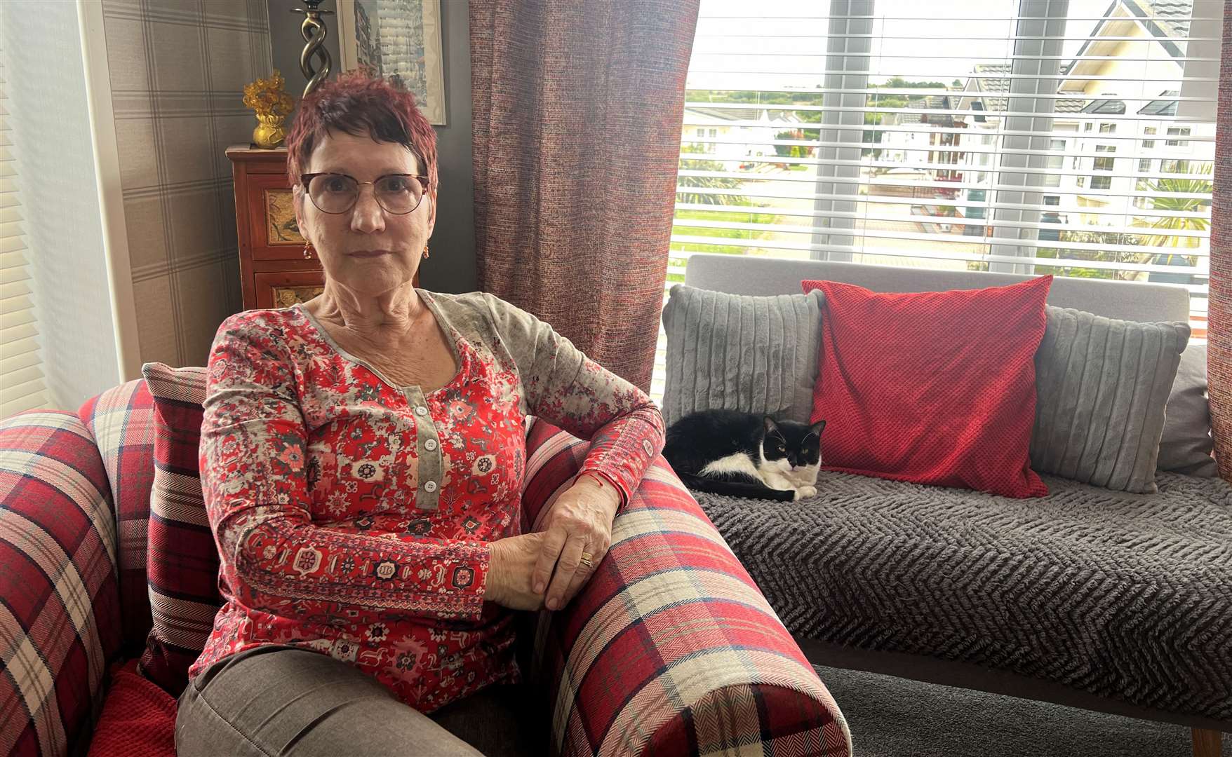 Wendy Benton inside her home at Beverley Park, Eastchurch. Picture: Megan Carr