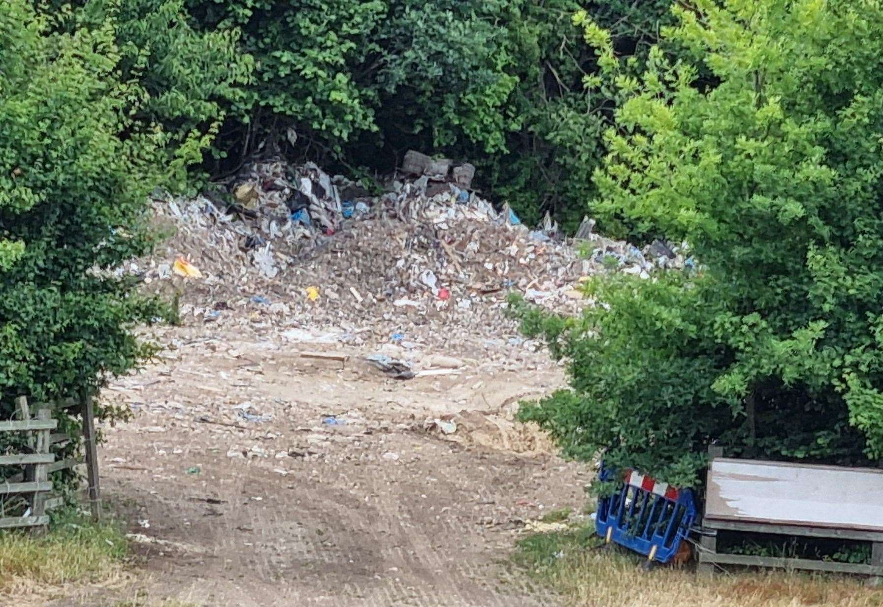 The fly-tipping at Wainscott bypass. Picture: Alan Wells