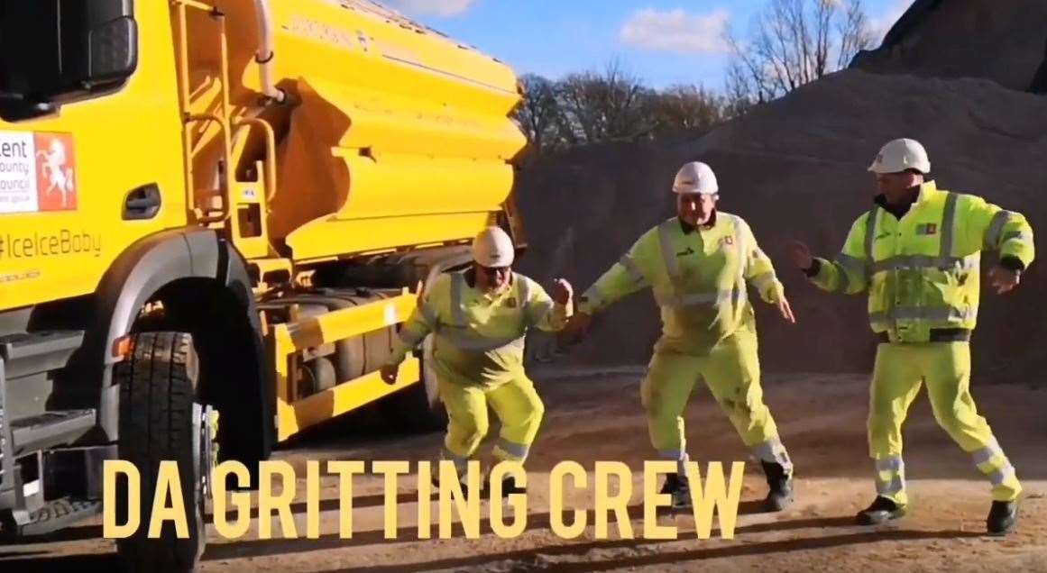 Da Gritting Crew filmed the parody at the Highways Depot in Sandwich