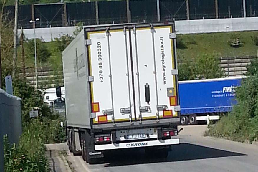 The lorry park at Caesars Way, Folkestone, photographed last month.