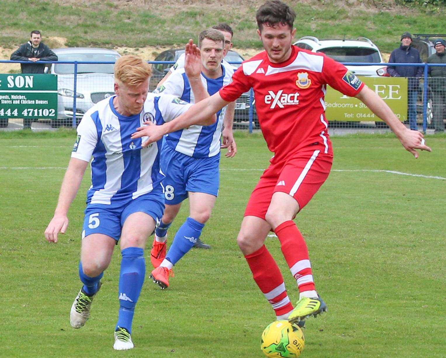 Tom Bryant in action for Whitstable against Haywards Heath back in April