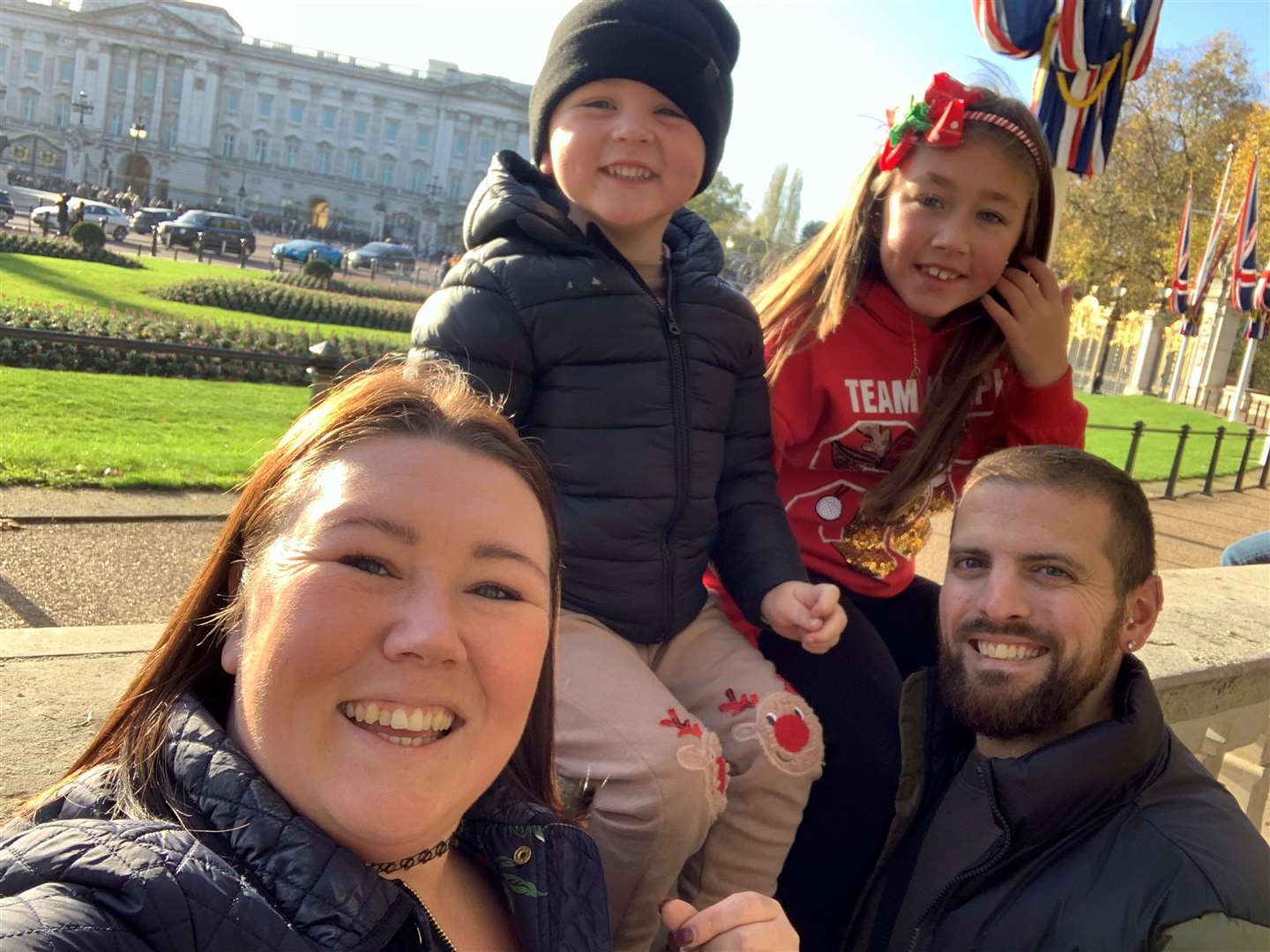 Finley and his family before his injury at the Herne Bay park