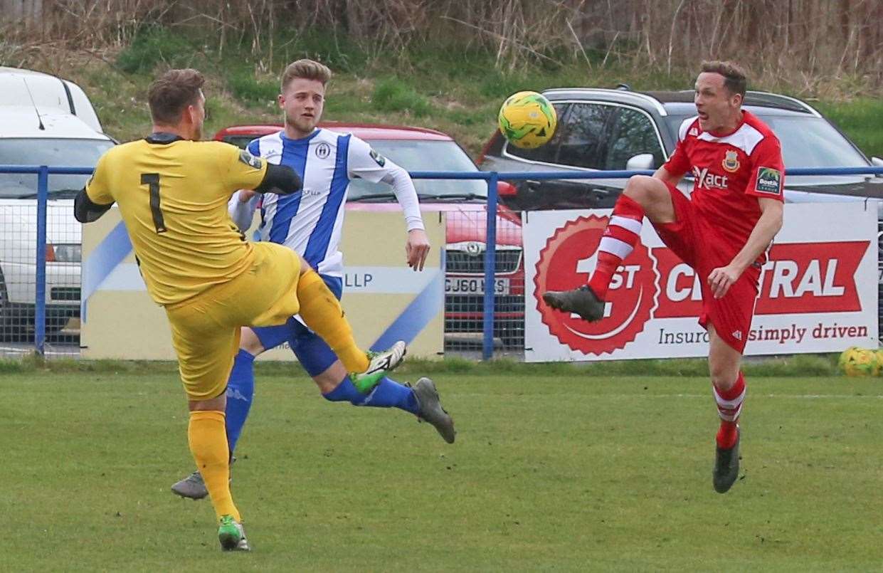 Ricky Freeman in action for Whitstable against Haywards Heath