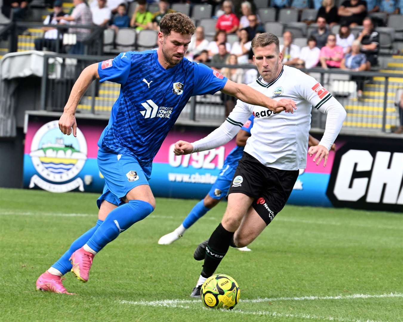 Dartford striker Callum Jones looks to find a way through against Dover in Isthmian Premier. Picture: Barry Goodwin