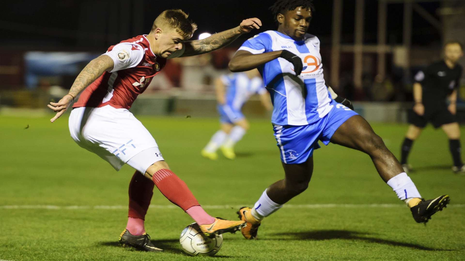 Sam Magri on the attack against Hartlepool Picture: Andy Payton