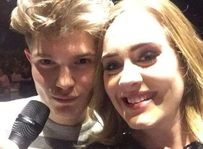 Pedro Zbutea meets his idol Adele. Picture: Pedro Zbutea