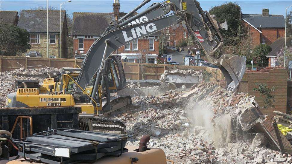 Demolition of Ashdown Court nears completion Picture courtesy: Andy Clark