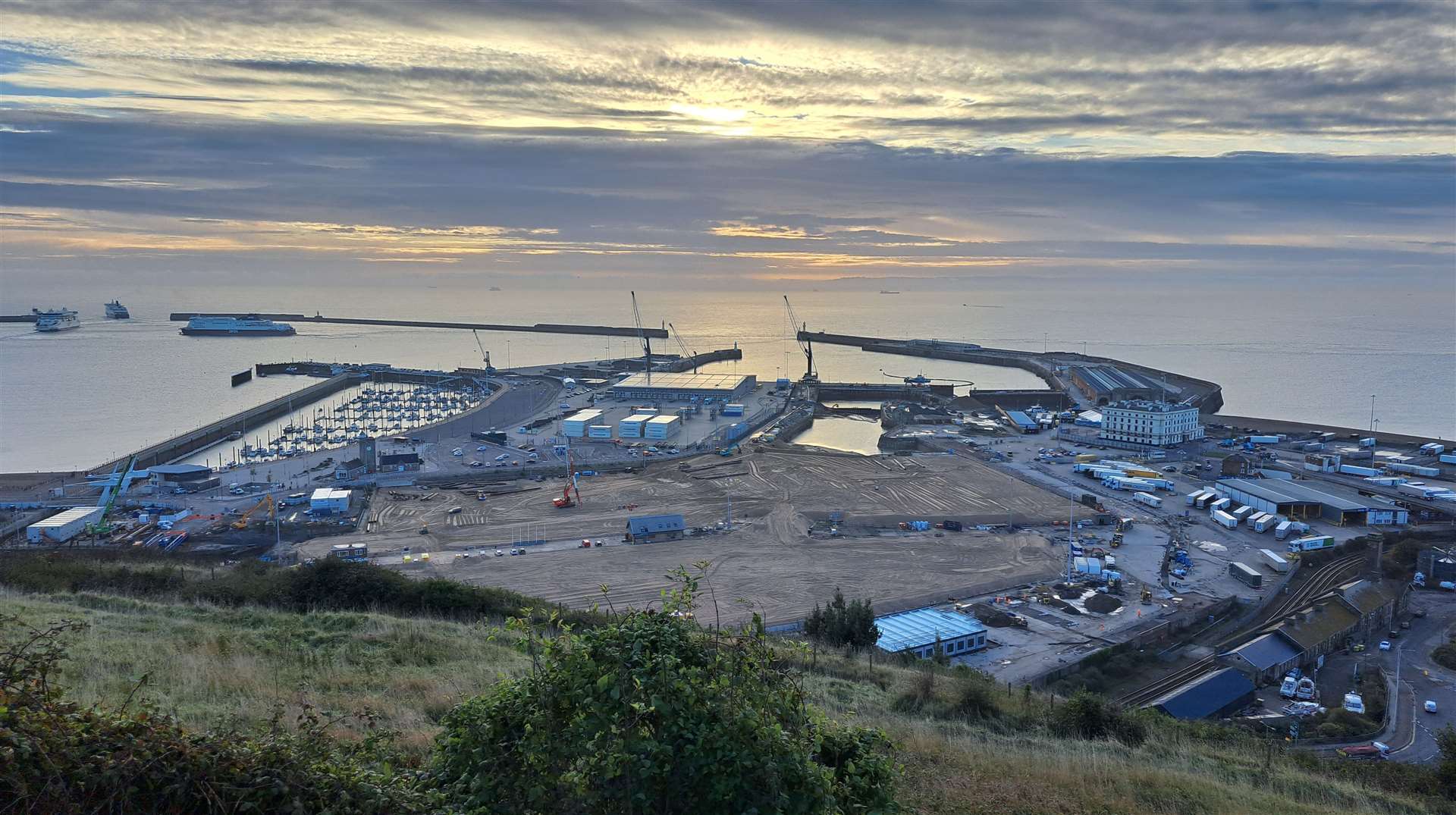 The infilled Granville part of Dover Western Docks, as photographed this morning